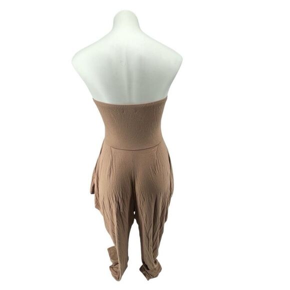 Heart & Hips Taupe Strapless Harem Jumpsuit – Women’s Medium, Stretch One-Piece - Picture 13 of 17